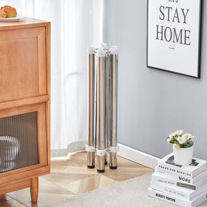 Simple Silver Stainless Steel Folding Table Frame Multifunctional Space Saving Design.Separate Folding Table Legs That Can Be Paired With Various Sizes And Styles Of Tabletops - Silver