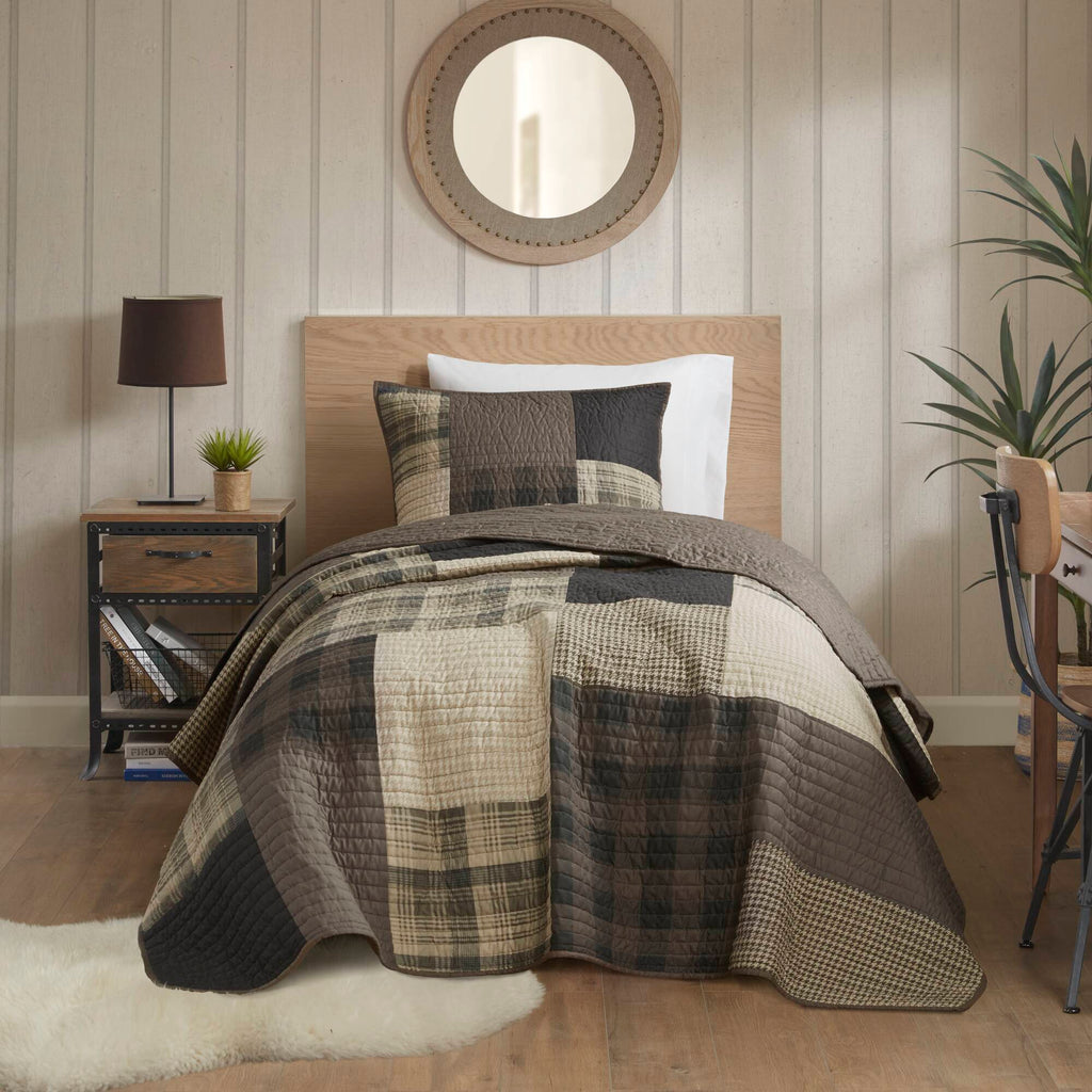 Winter Hills - Oversized Cotton Quilt Set - Tan