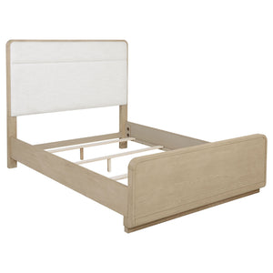 Mirador - Queen Panel Bed With Upholstered Headboard - Light Oak