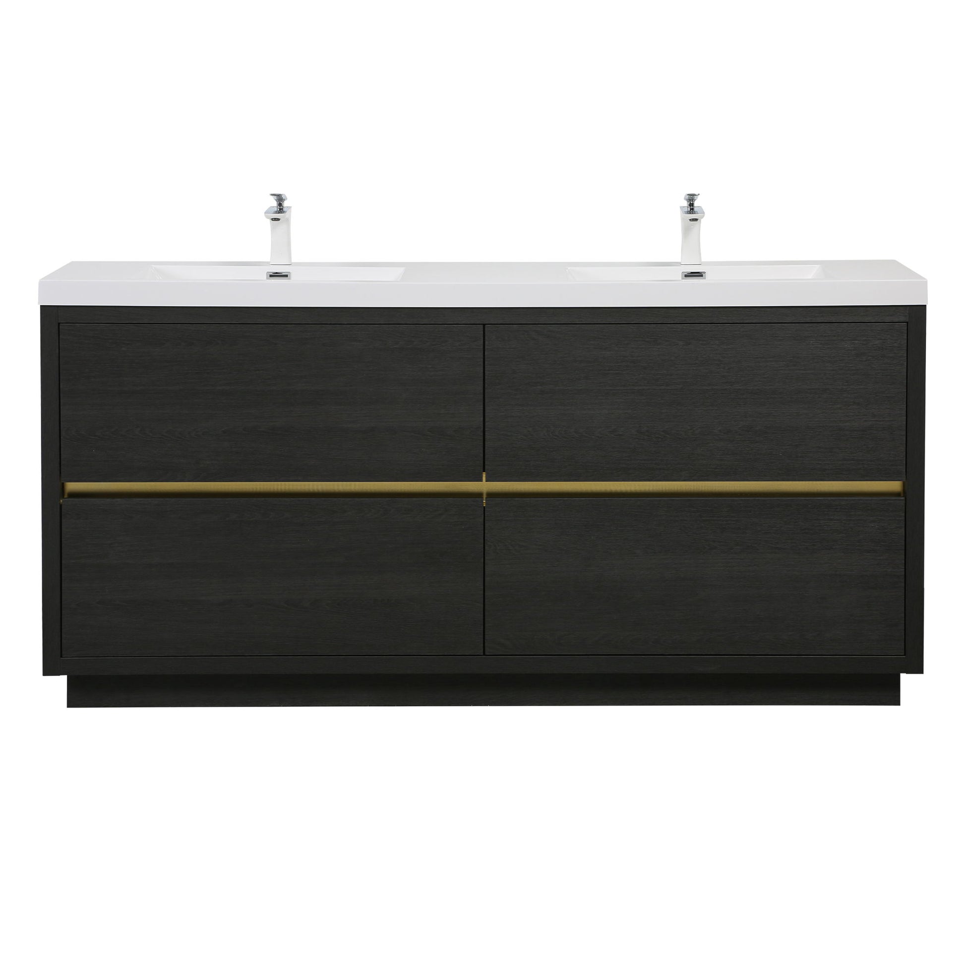 Bathin Freestanding Bathroom Vanity With Double Sinks, Bathroom Storage Vanity Cabinet With Stone Resin Countertop And Soft Close Drawers
