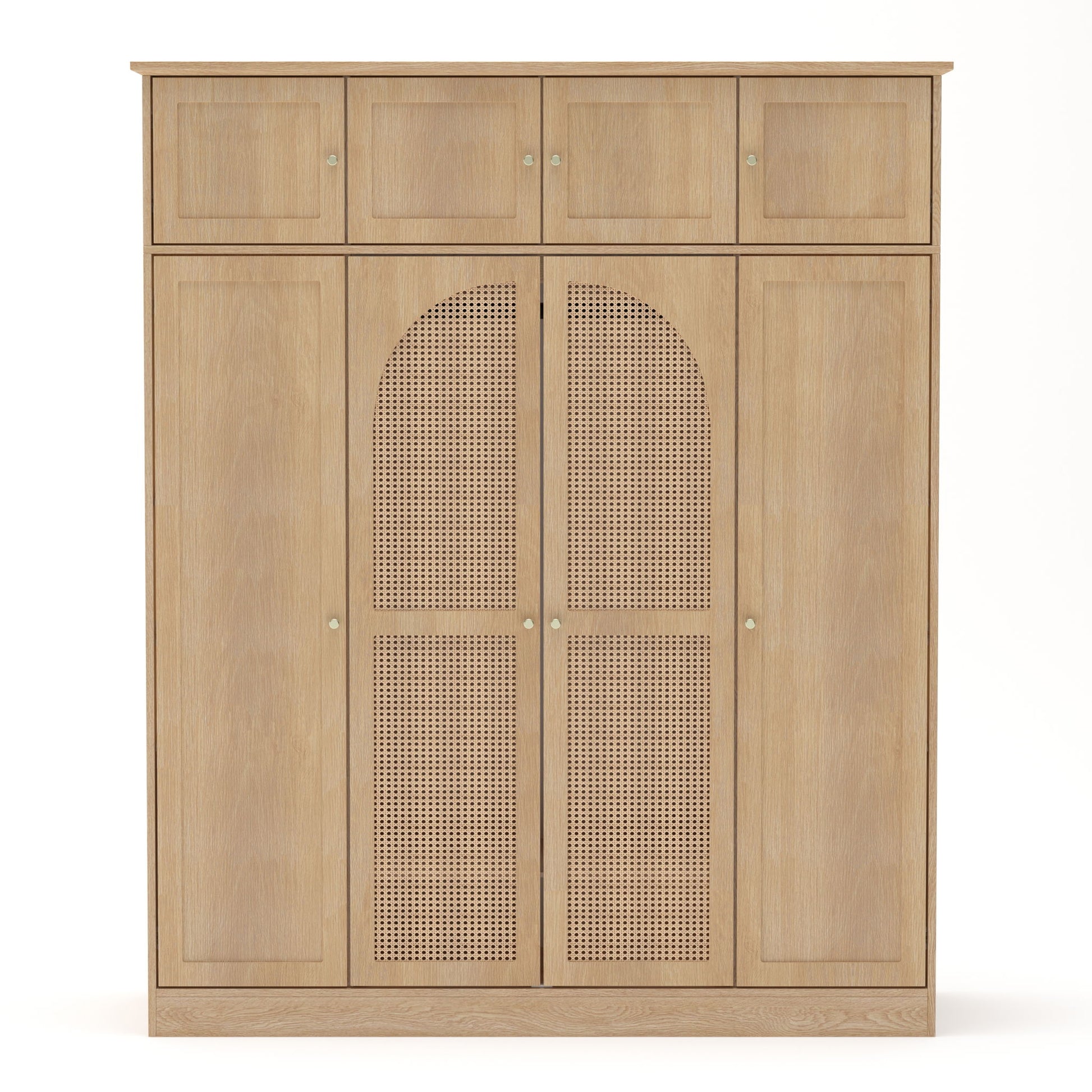 8 Door Armoire Wardrobe With Adjustable Shelves And Hanging Rod