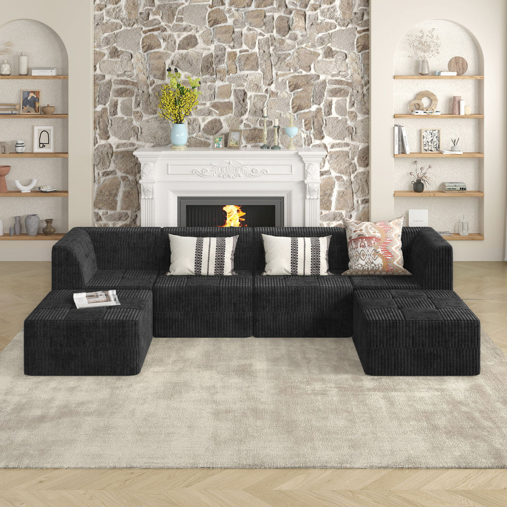 Modern Minimalist Corduroy Corner Sofa Sleeper