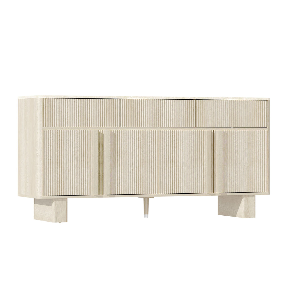 Sideboard Buffet Cabinet With 3 Drawers And 4 Doors For Dining Room