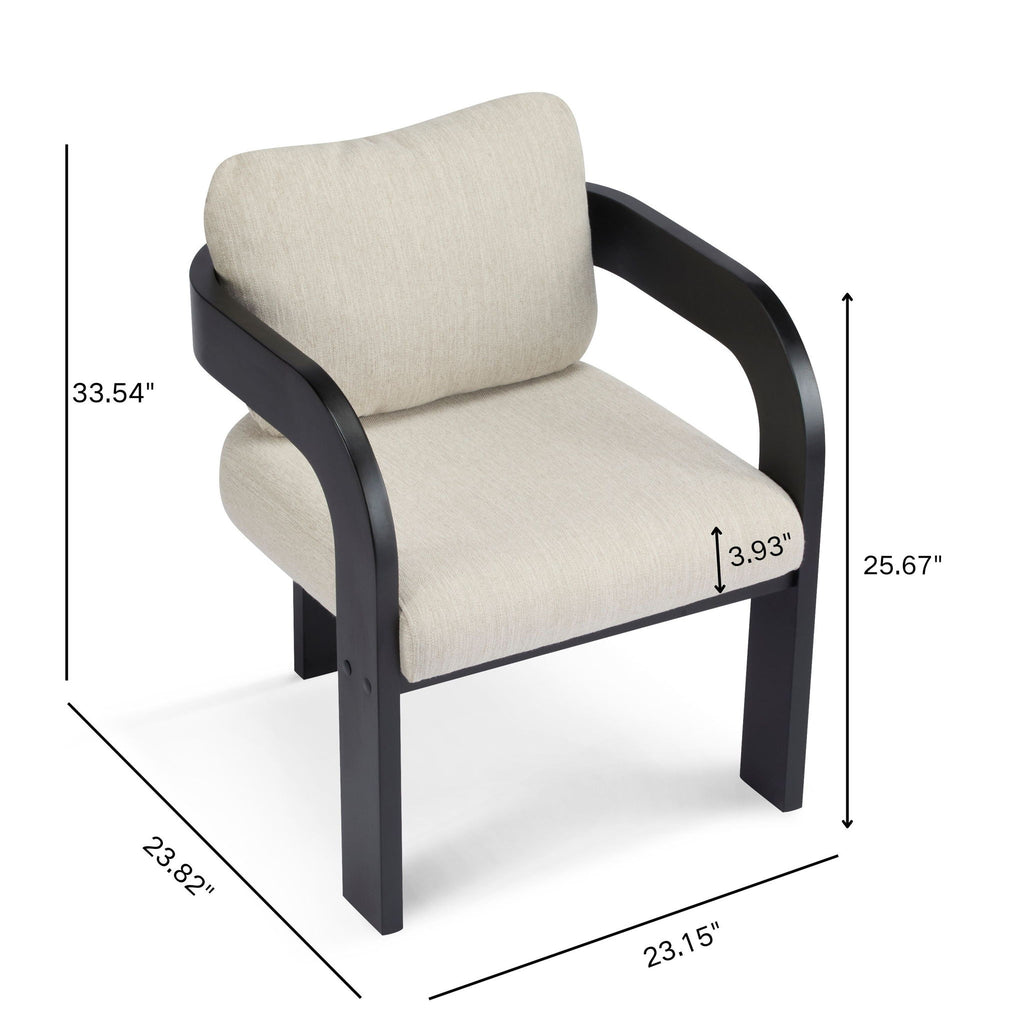 Dining Chairs & Pillow Back (Set of 2) - Beige / Black