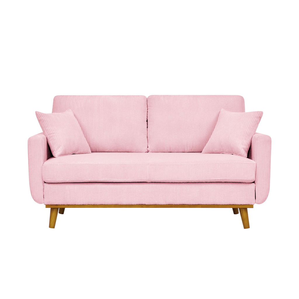 Upholstered Loveseat With Arms And Pillows