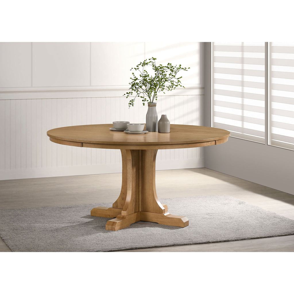 Auburn - Round Dining Table - Natural / Light Brown