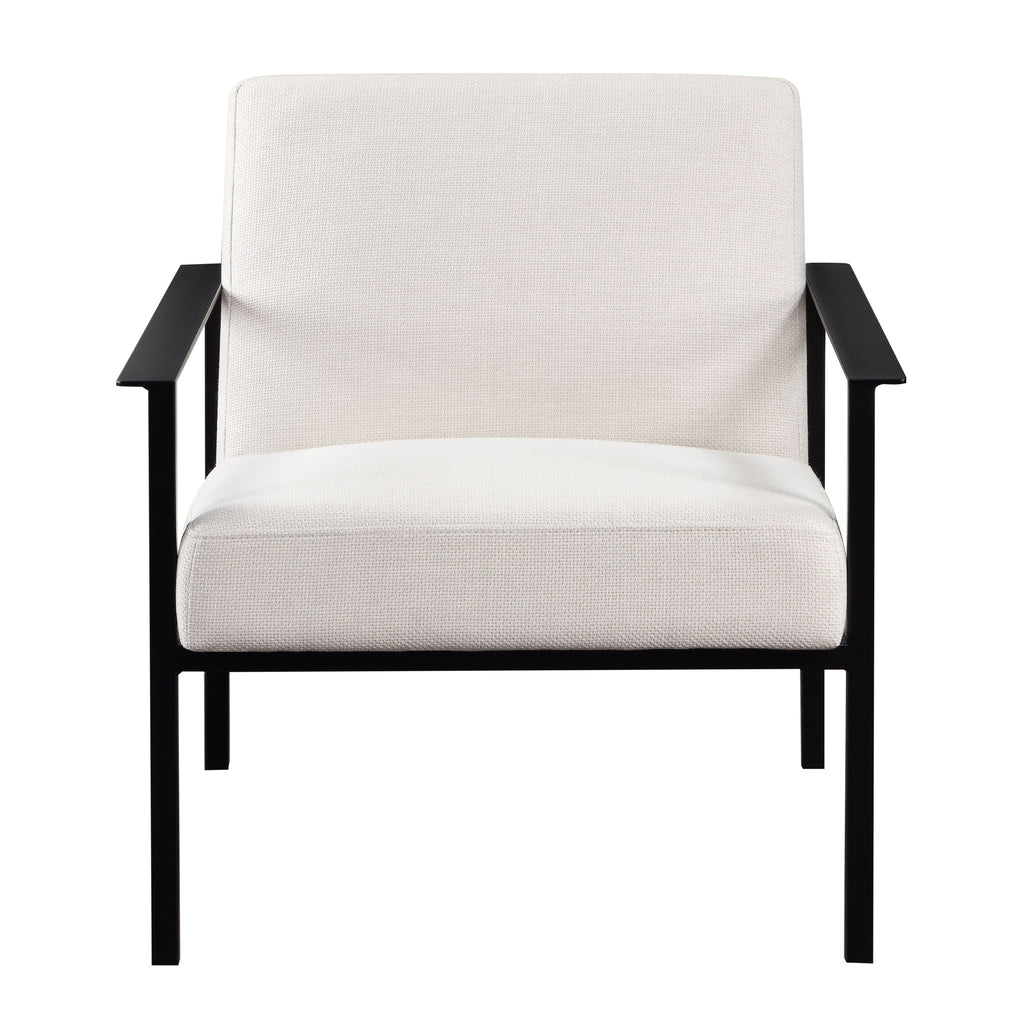 Millie - Modern Stationary Metal Accent Chair With Polyester Upholstery - Off White