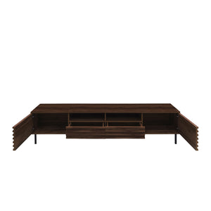 TV Stand For TVs Up To 85" With Closed Storage, Soft Closing Hinges - Walnut
