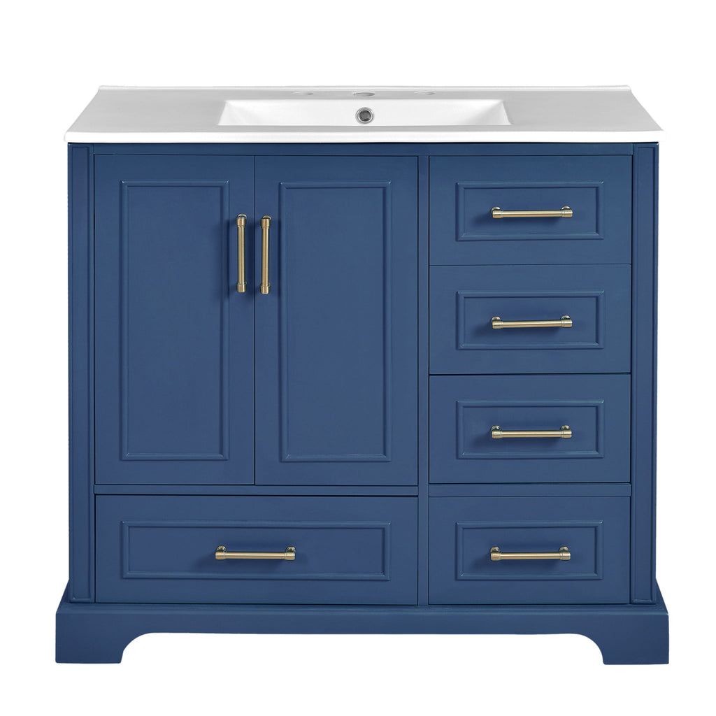 Traditional Bathroom Vanity With Soft Close Doors And Drawers