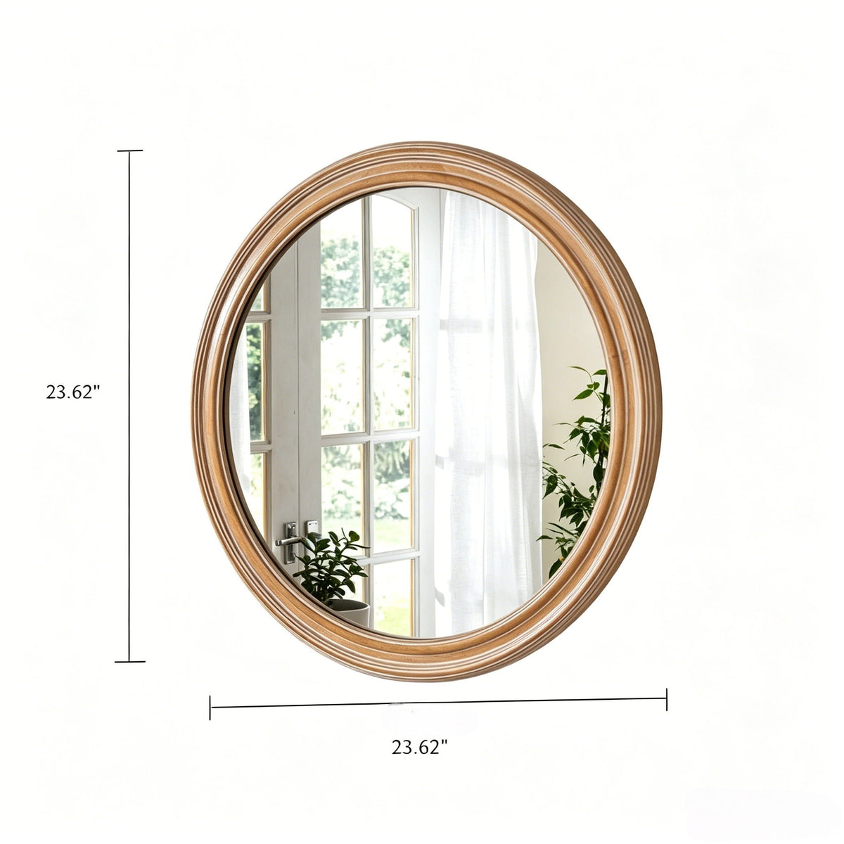 Round Wall Mirror With Ribbed Frame