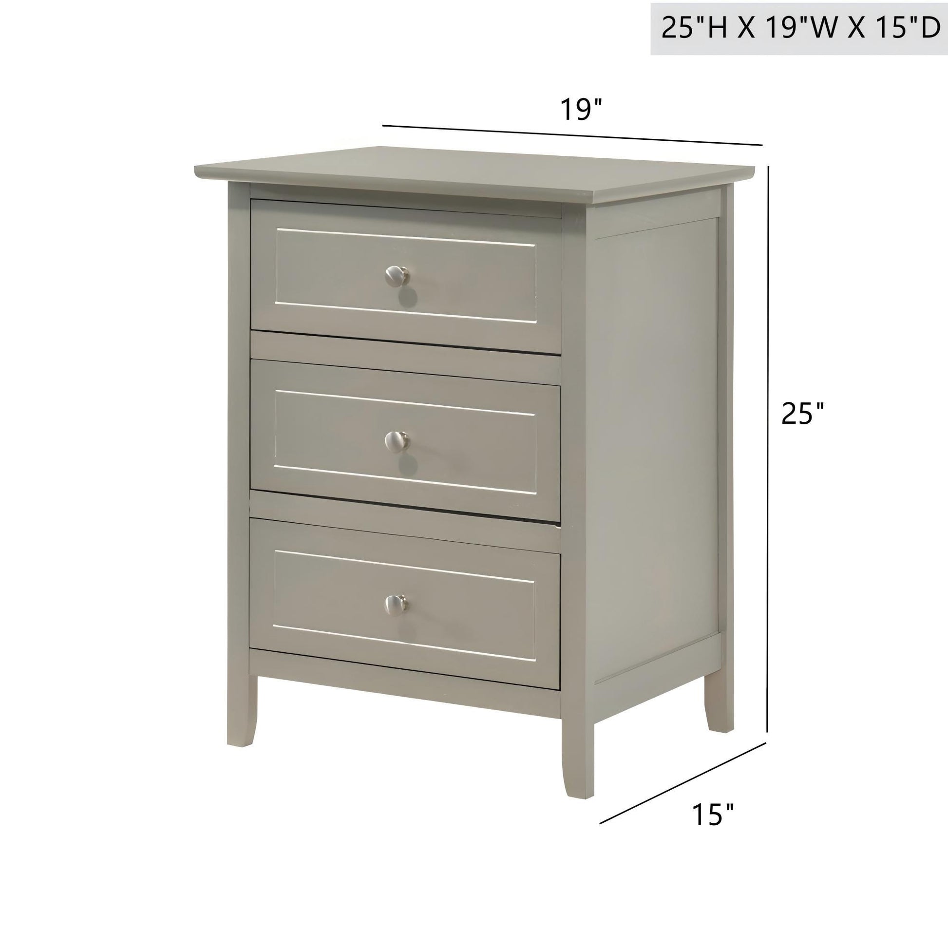 Dove Tailed Drawers 3 Drawer Nightstand