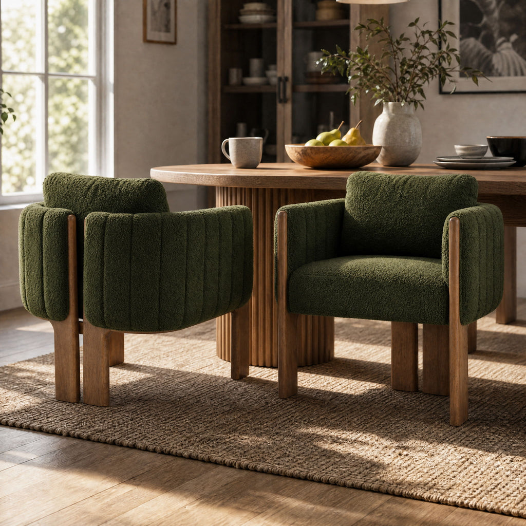 Upholstered Dining Chair With Vertical Channel Tufting