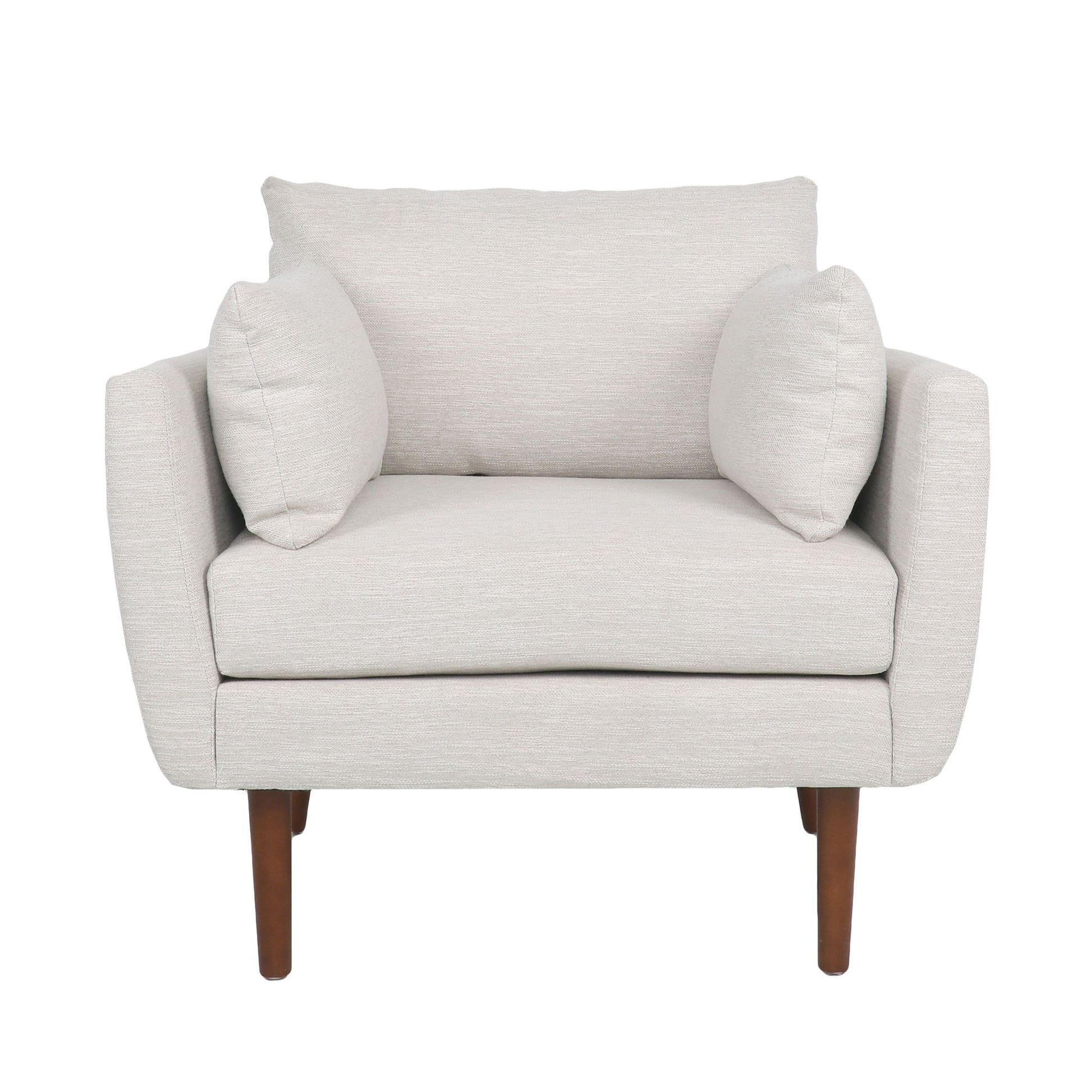 Luminate - Upholstered Fabric Club Chair With Tapered Legs And 2 Accent Pillows