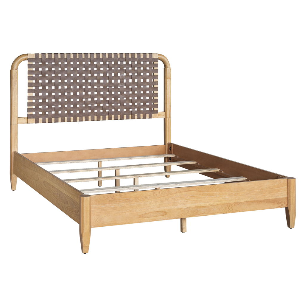 Jameson - Woven Faux Leather Queen Bed - Natural