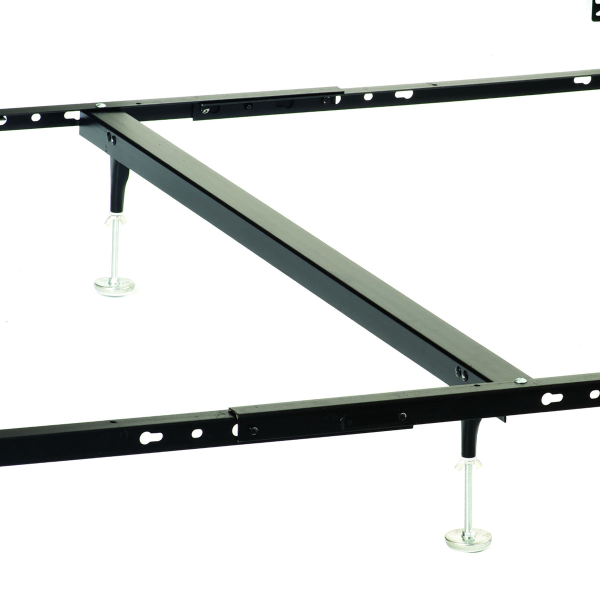 Adams - Queen / Eastern King Bolt On Bed Frame With Reinforced Center Beam, Adjustable Legs - Black