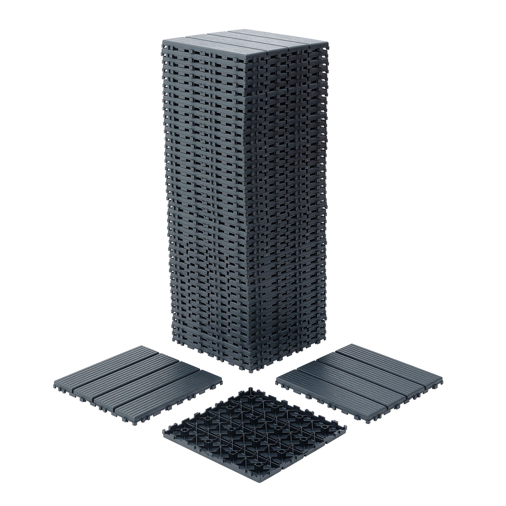 Interlocking Plastic Deck Tiles, Waterproof Outdoor / Indoor Patio Flooring