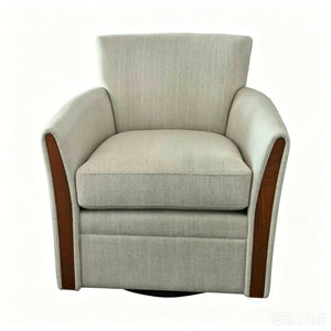 Swivel Accent 360° Rotating Armchair With Turntable Base For Living Room - Cream Beige