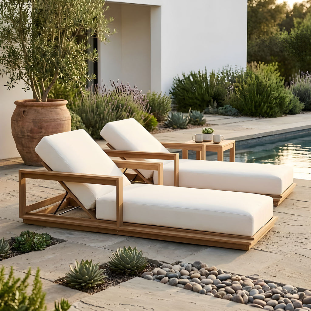 Modern Sunlounger With 5 Position Adjustable Backrest