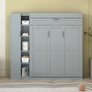 Murphy Wall Bed With Shelves, Wardrobe And LED Lights