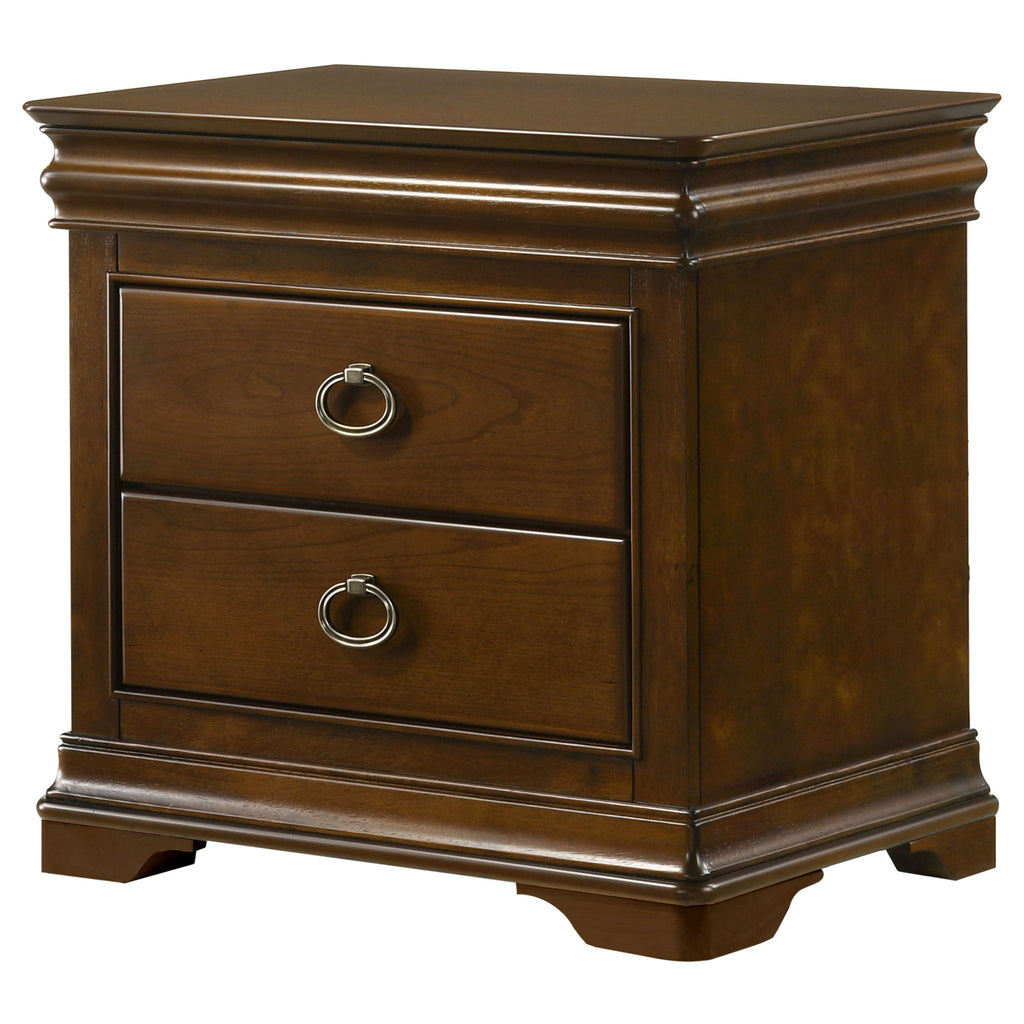 Leonide - 2 Drawer Nightstand With USB Charging And Hidden Storage - Cherry