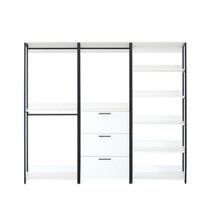 Fiona - Freestanding 3 Tower Wood Closet System With Metal Frame 7 Shelf Walk - White