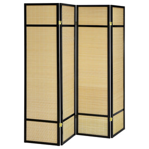 Sensei - 4 Panel Bamboo Room Divider Folding Screen - Natural