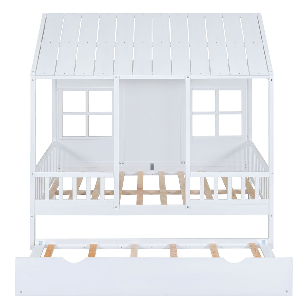 House Bed With Twin Size Trundle, Daybed