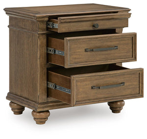 Karallin - Three Drawer Night Stand - Medium Brown