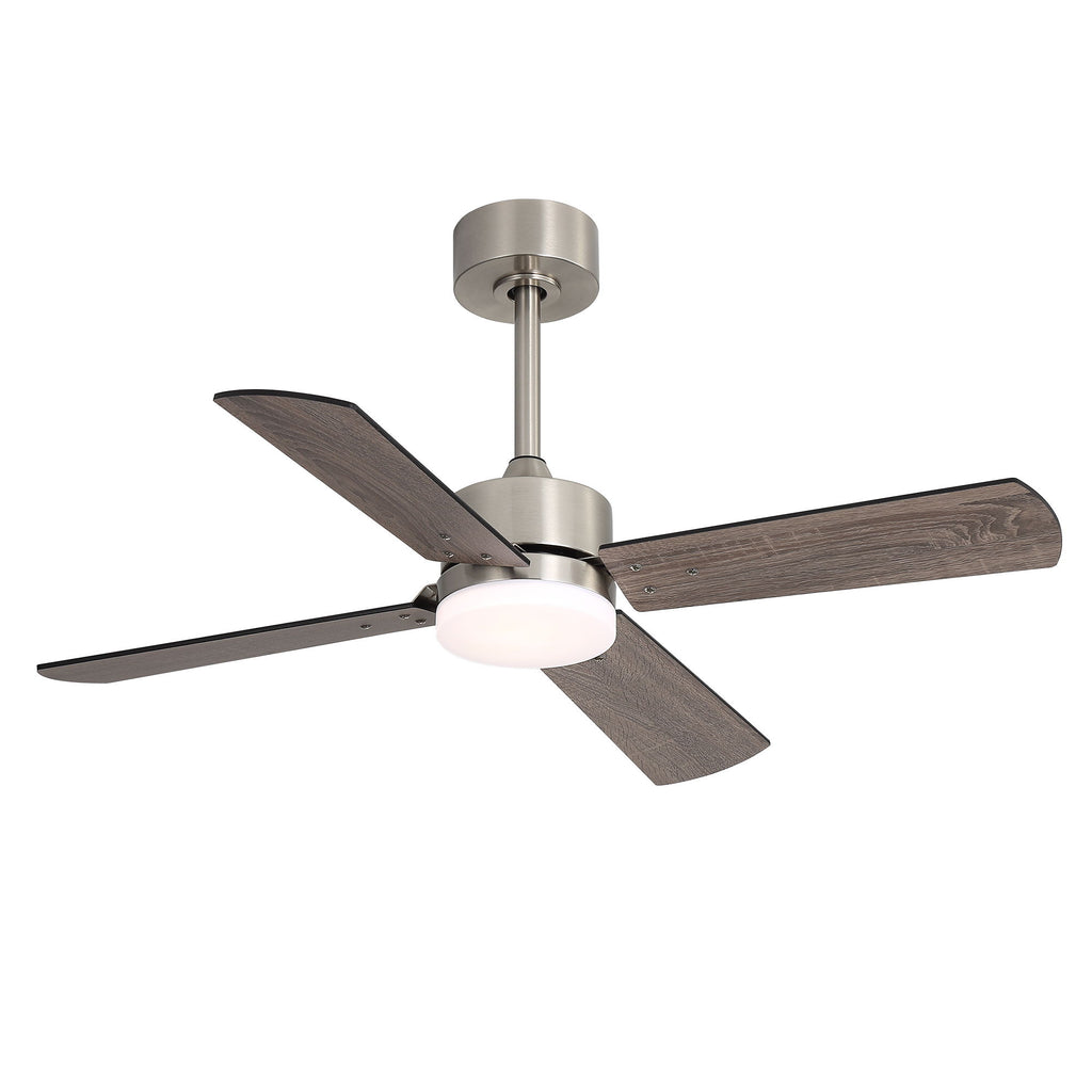42" Ceiling Fan With Light And Memory Function, DC Reversible Motor, 4 Blades