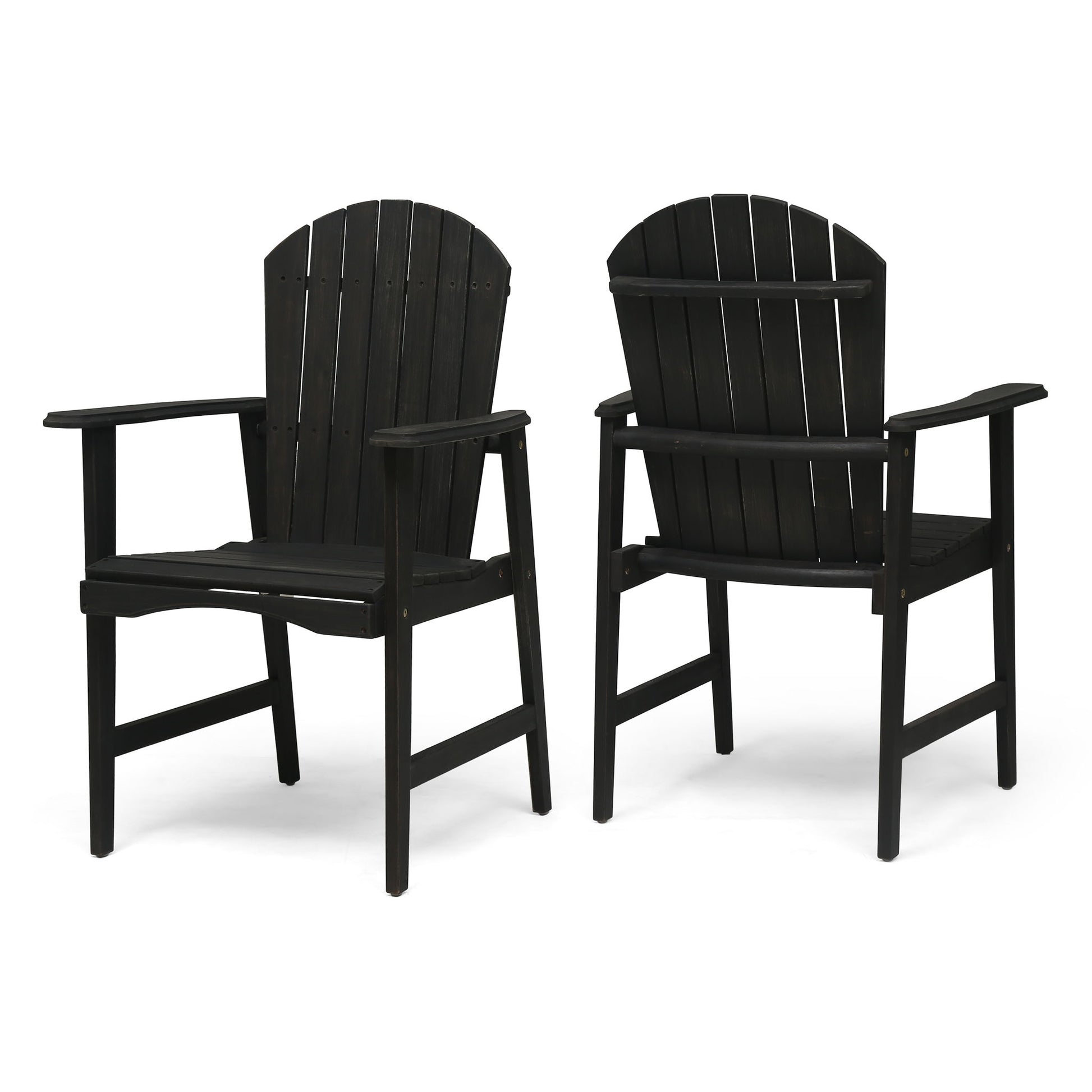 Outdoor Weather Resistant Acacia Wood Adirondack Dining Chairs (Set of 2)