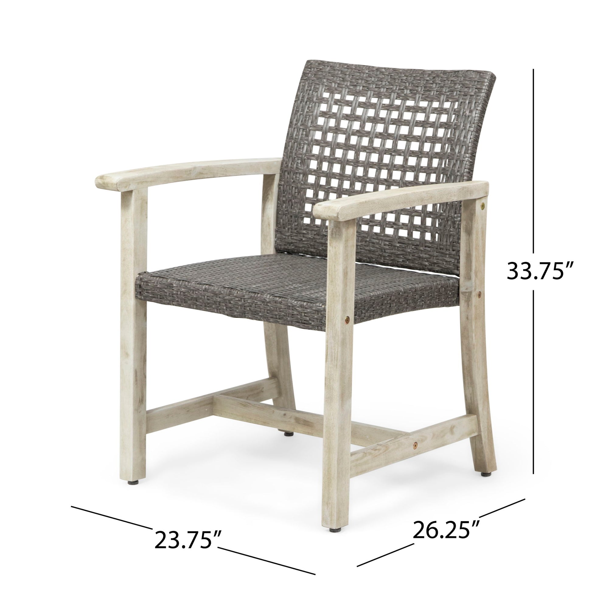 Outdoor Dining Chair Acacia Wood Frame (Set of 2)