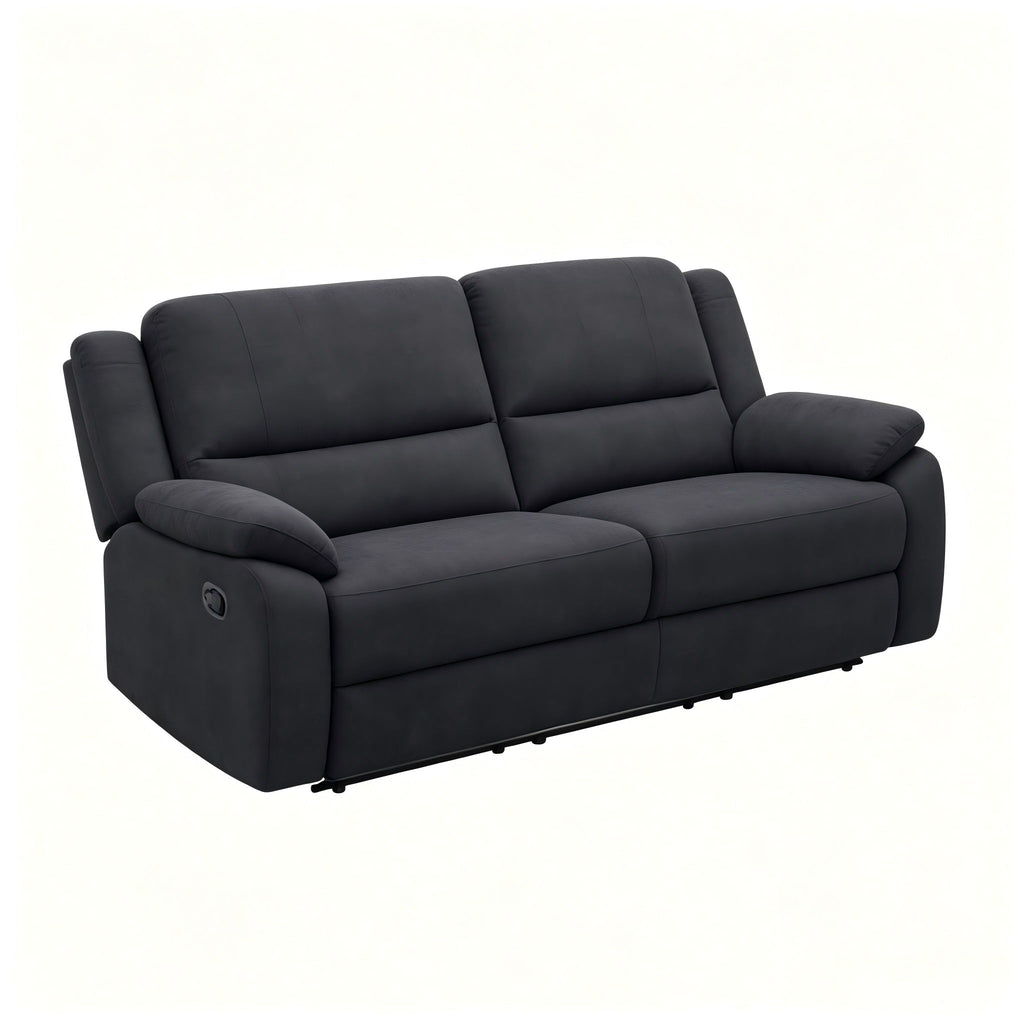 2 Seat Manual Reclining Loveseat With 150° Recline & Footrest - Black