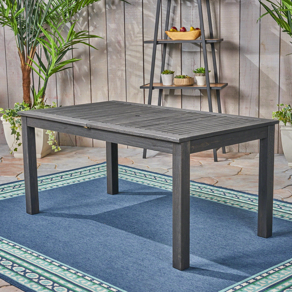 Outdoor Expandable Dining Table With Square Legs