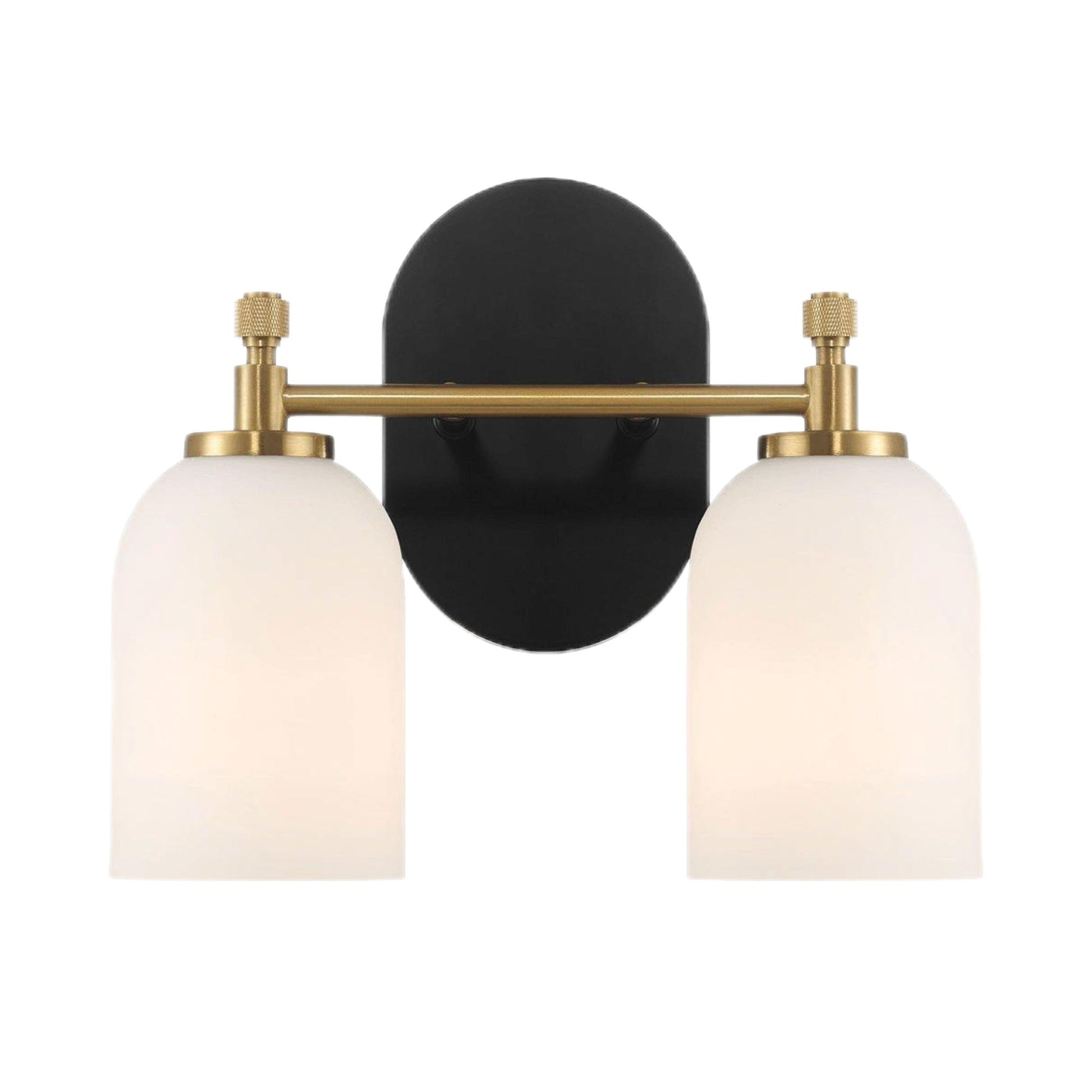 Vortex - 2 Lights Vanity In Style For Over Bathroom Mirror Wall Sconce - Black / Gold / White