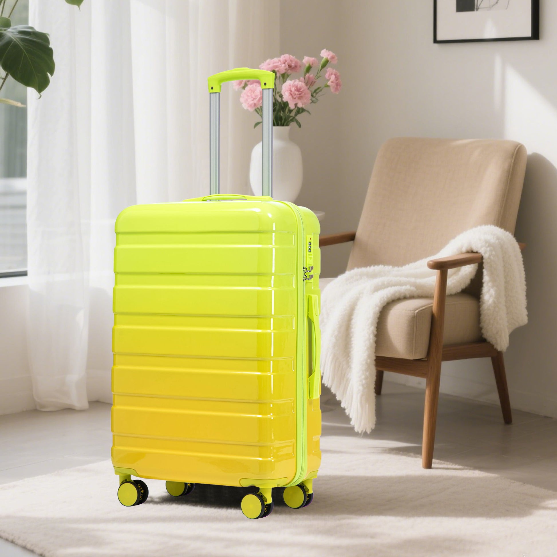 Luggage Set 20" /24" /28" With Combination Lock And Silent Wheels