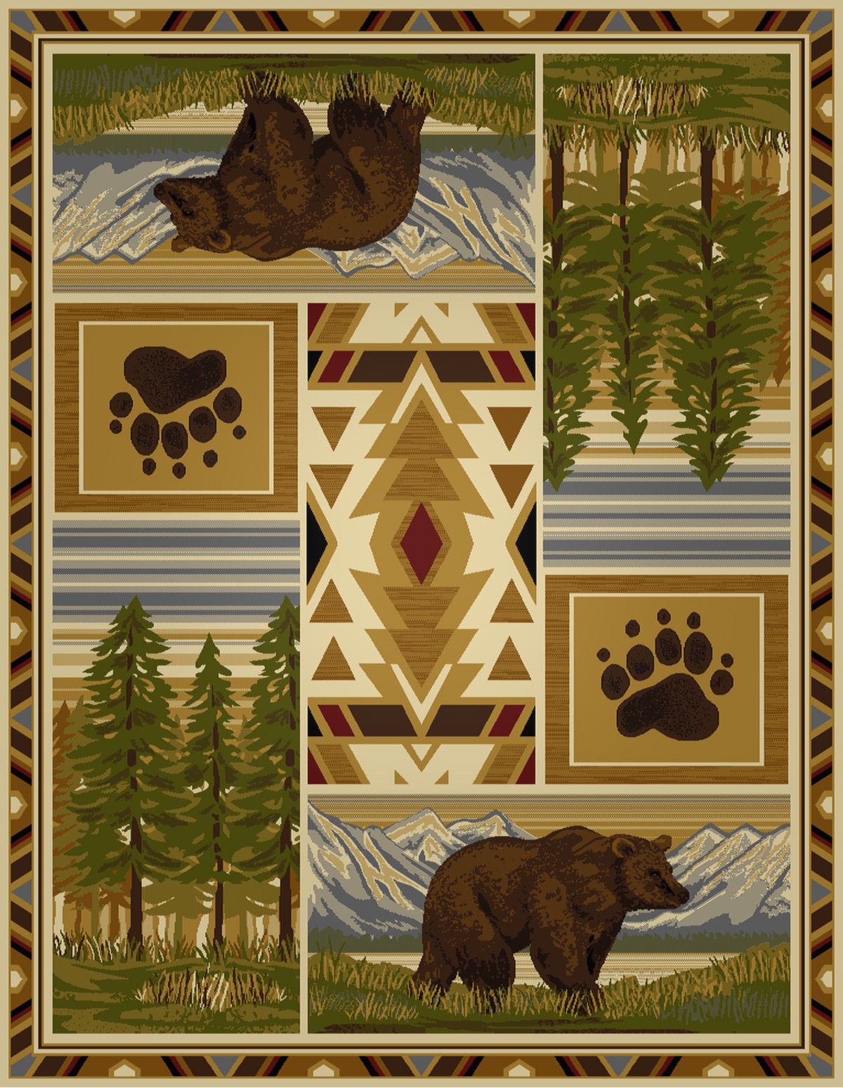 Woodland - GC_RST5301 Multi 5' x 7' Lodge Area Rug