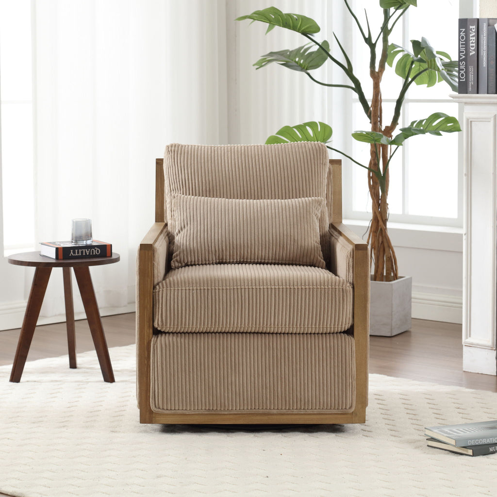 Comfy Accent Barrel Chair, 360 Degree Swivel