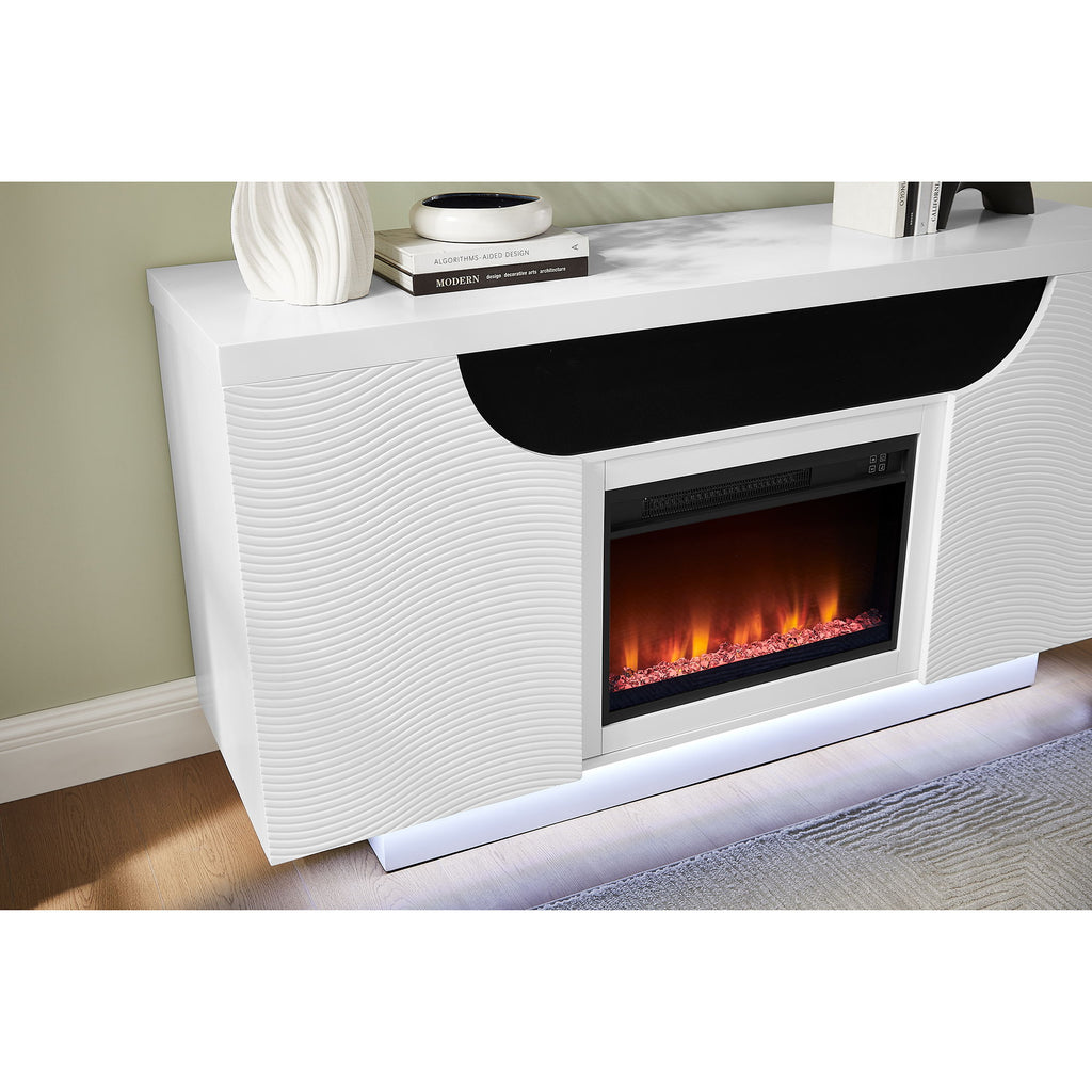 Alessia - Electric Fireplace With Multi Color LED And Flame Settings
