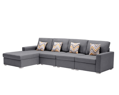 Nolan - 4 Piece Reversible Sectional Sofa Chaise With Interchangeable Legs