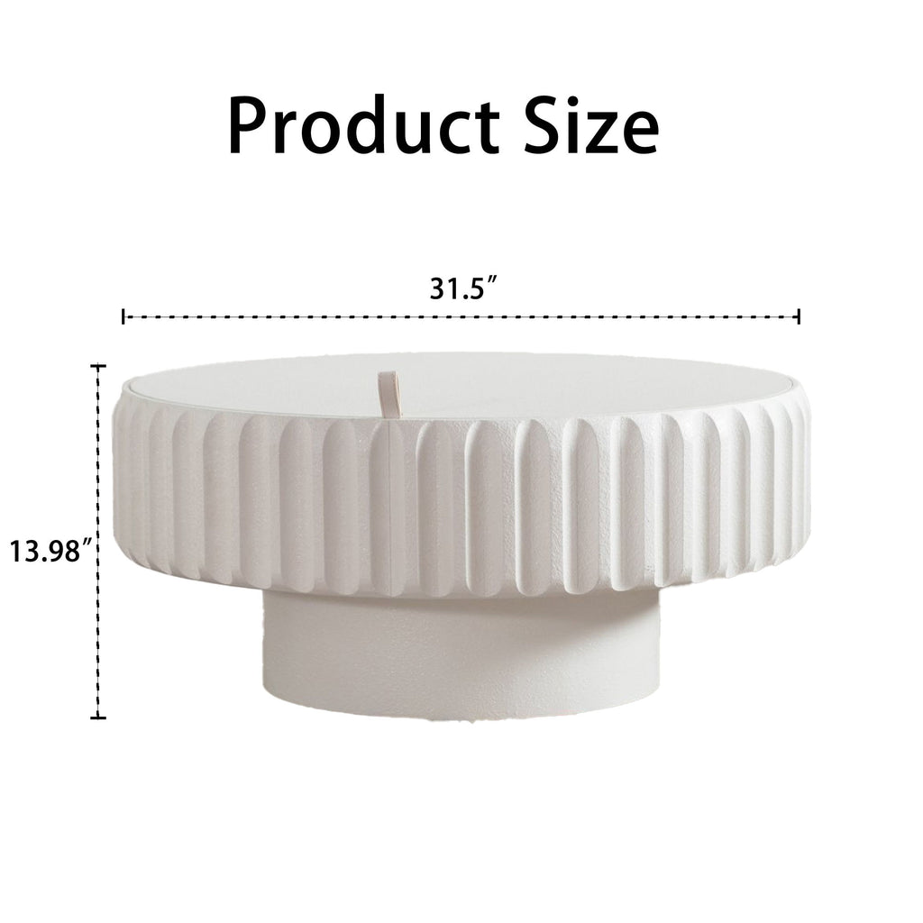 Fluted Storage Table With Lift Off Lid