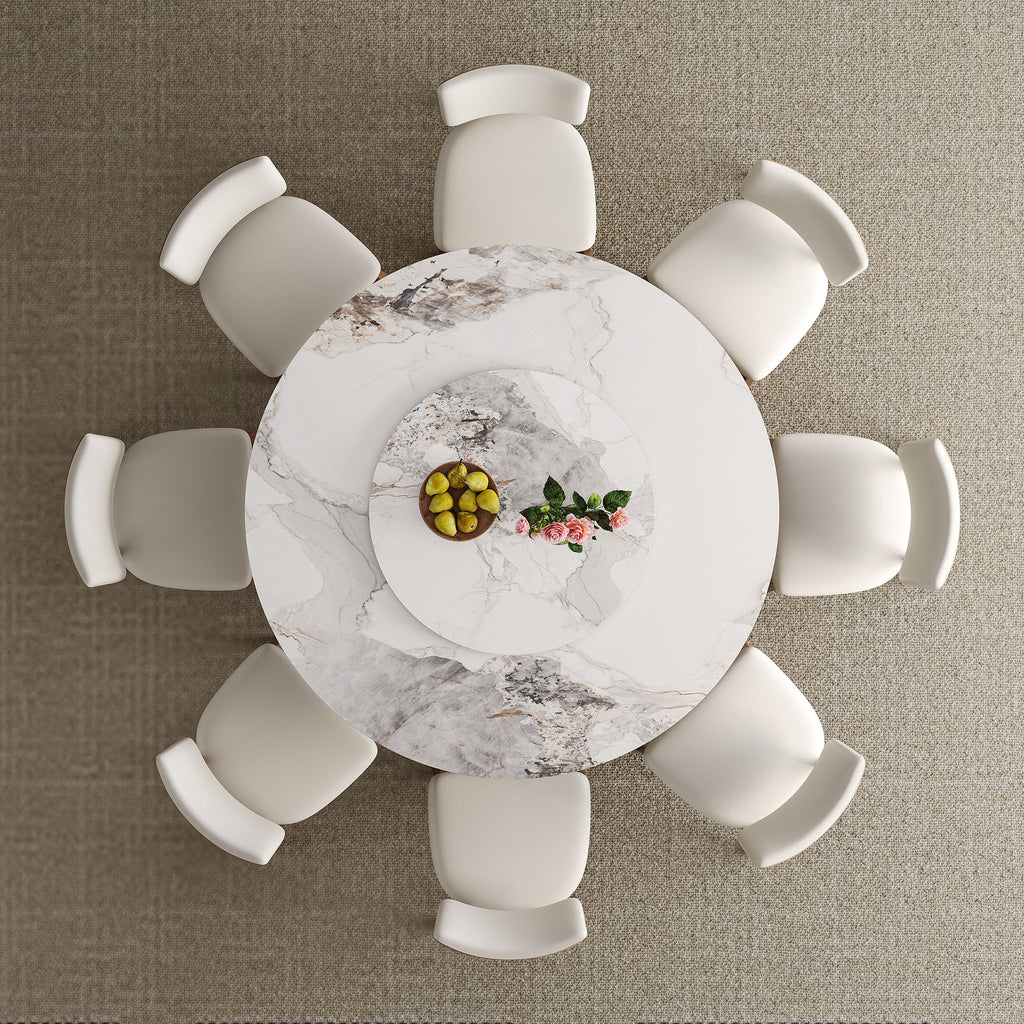 Dining Table Set With Wooden Base