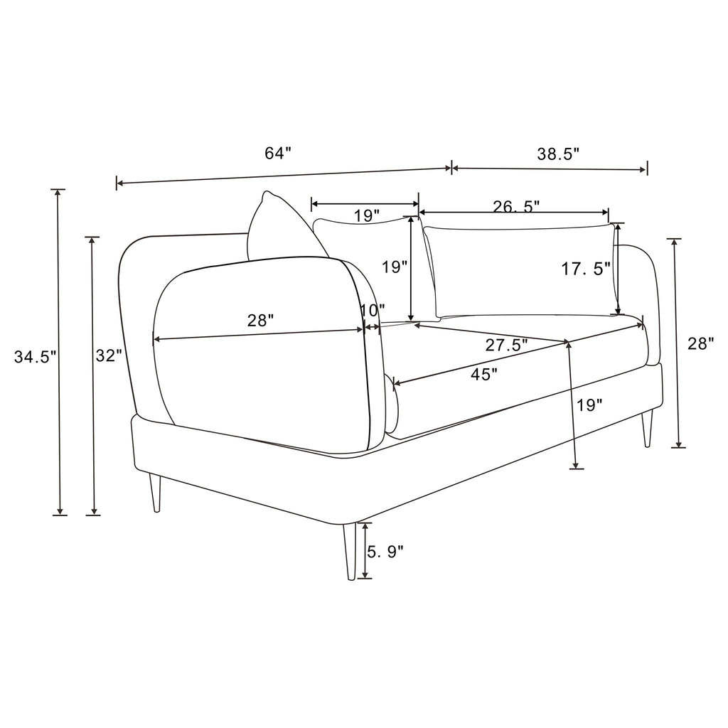 Repley - Track Arm Loveseat