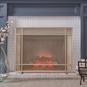 Elegant Iron Fire Screen For Fireplace Protection