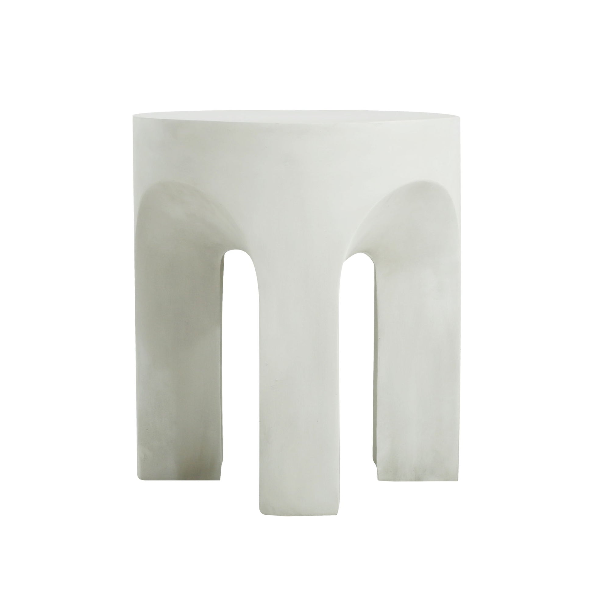 Outdoor Round Top Side Table / End Table, Living Room Accent Table - Antique White