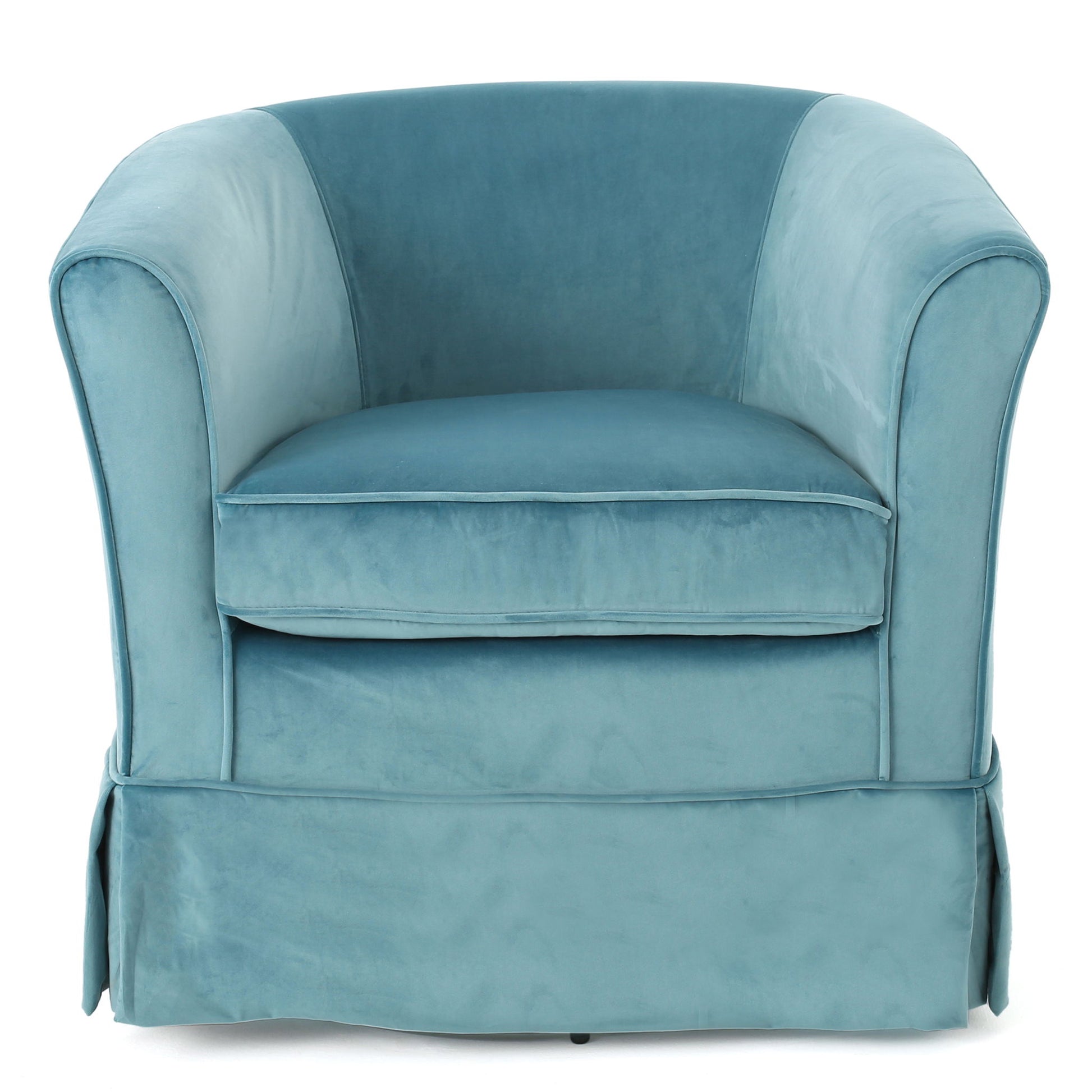 Zeniqua - Upholstered Velvet Swivel Chair With Loose Cover