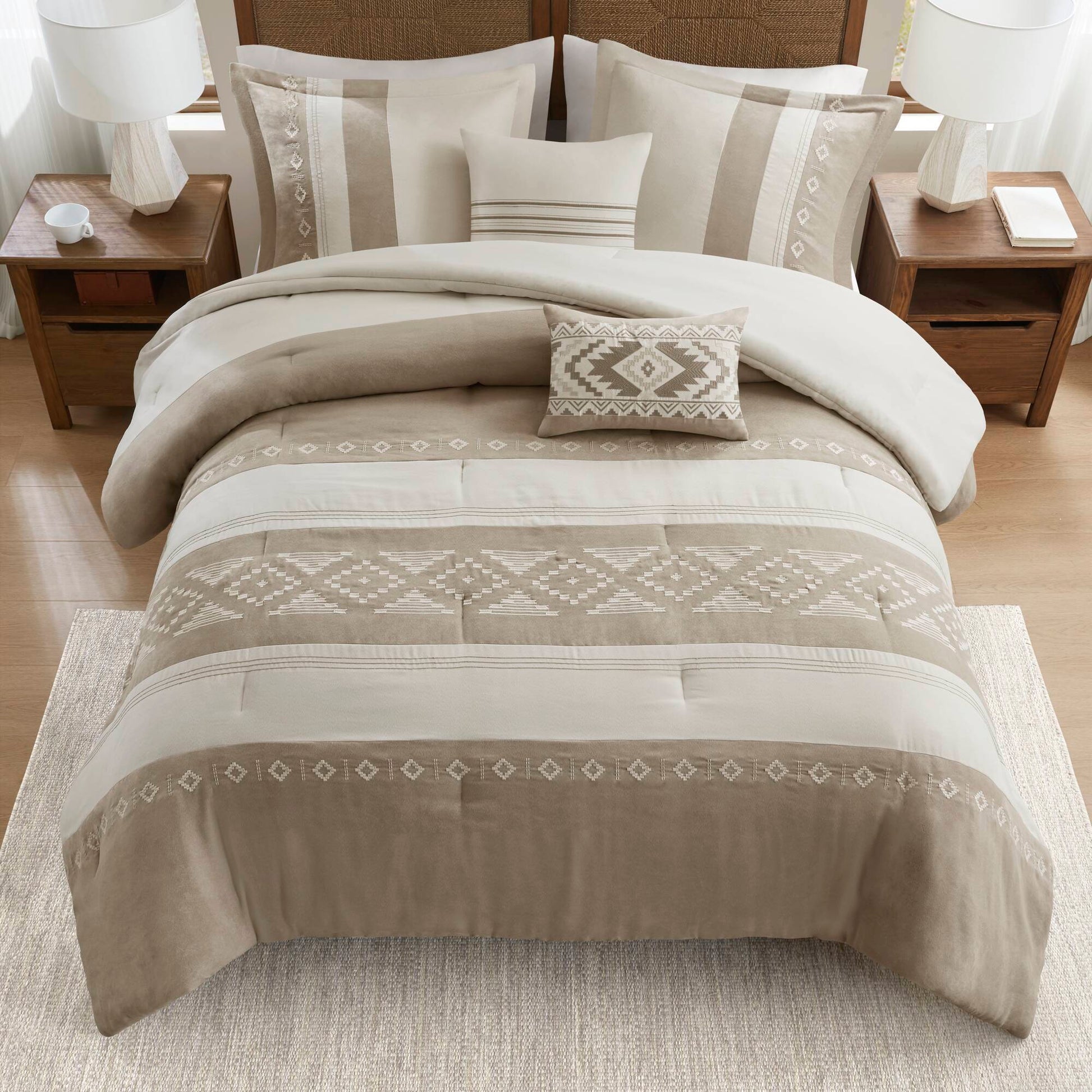 Sutherland - Full/Queen Comforter 5 Piece Set - Taupe
