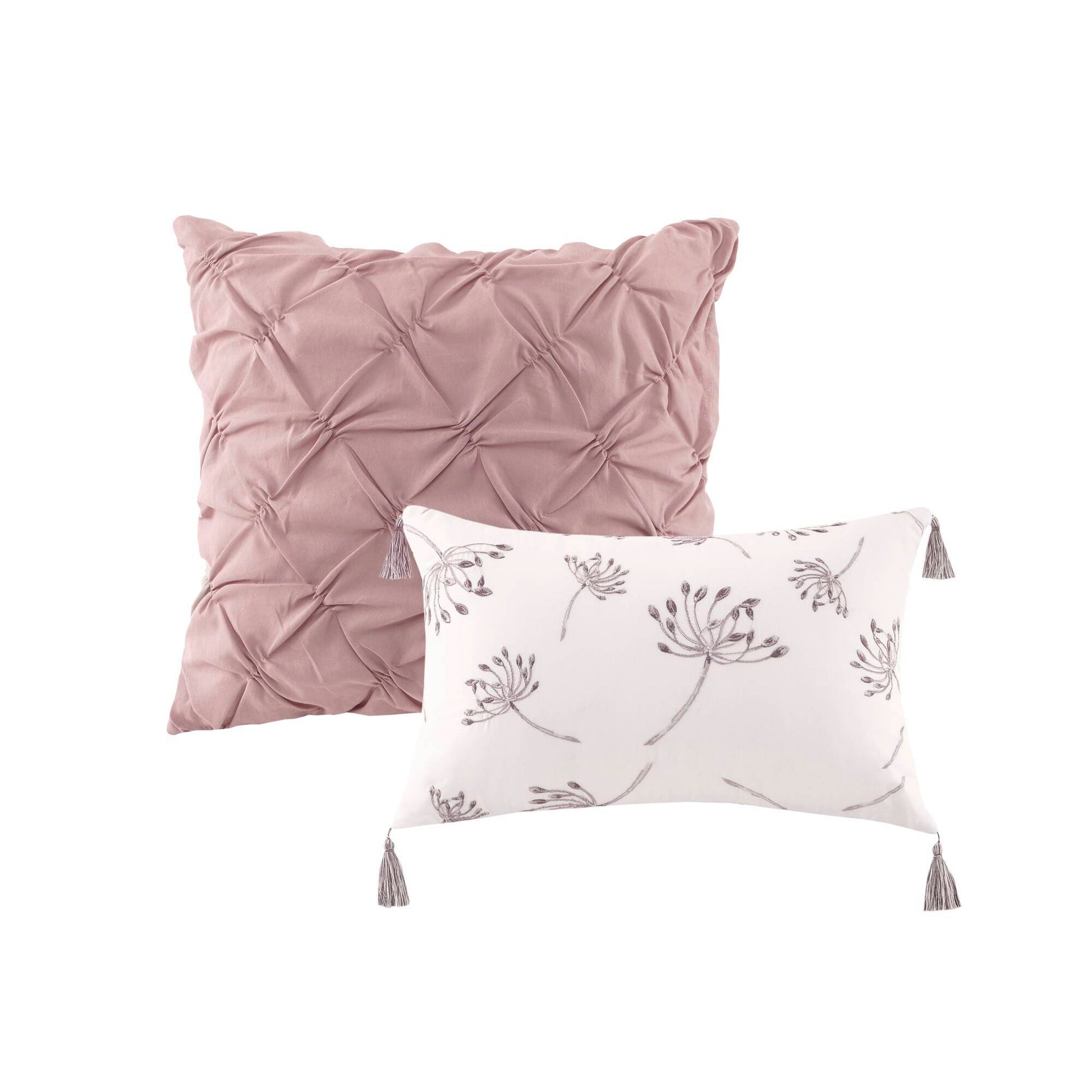 Cassandra - Queen 8 Piece Printed Comforter Set - Blush