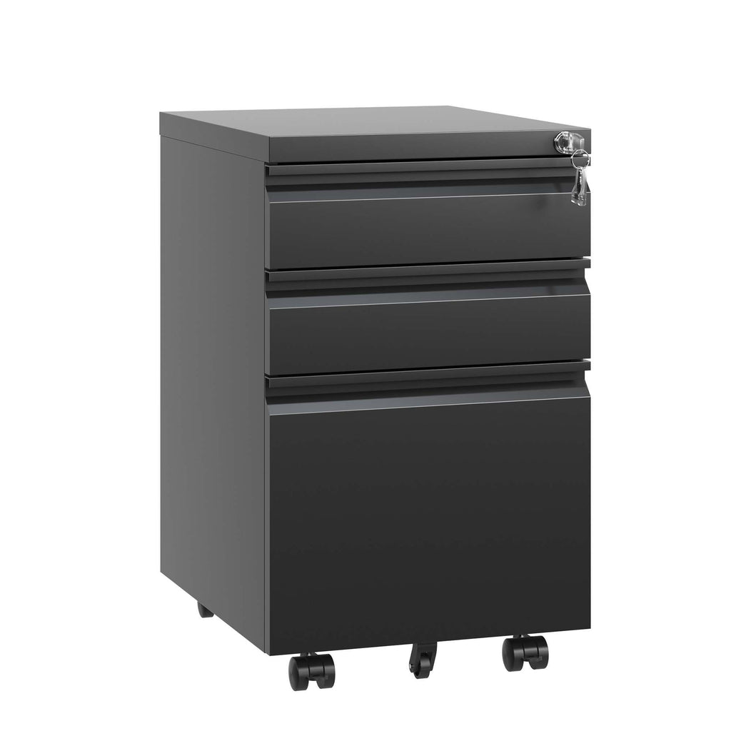 Metal Drawer Mobile File Cabinet With Lock For Home Office Organizer