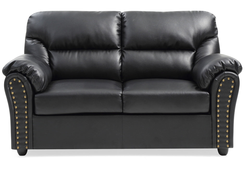Padded Love Seat For Modern Living - Black