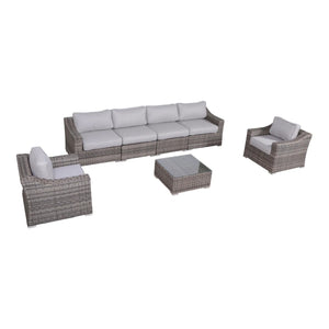 Outdoor Wicker Conversation Set With Cushions, All Weather